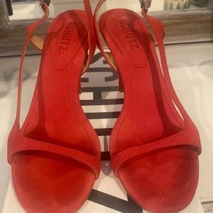 Schutz Asumini Nubuck Leather Slingback Sandals